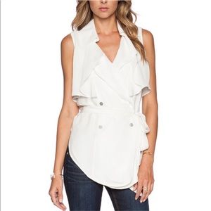 Haute Hippie Cream Sleeveless Silk Top/Vest Size M